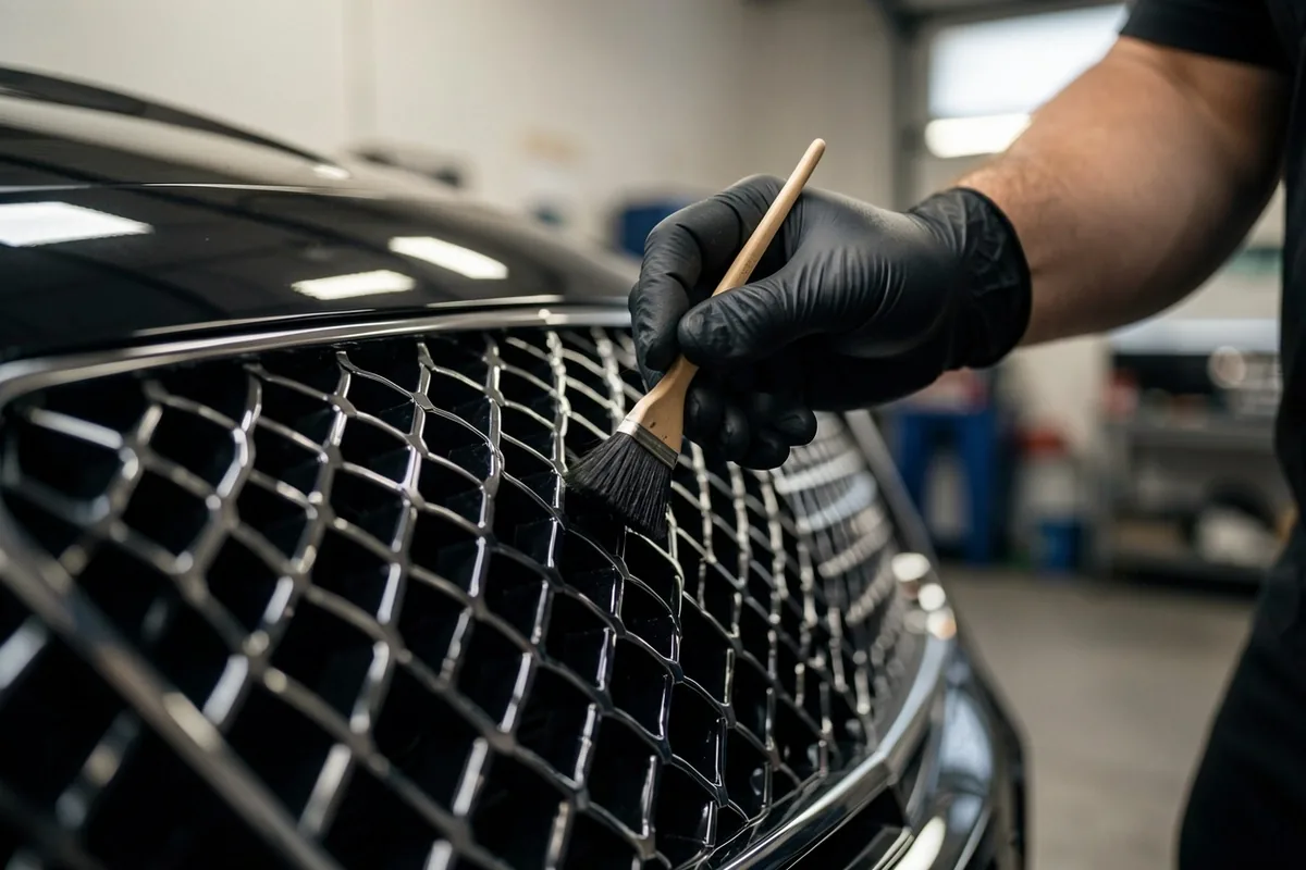 Technicien de surface réalisant un polissage de finition